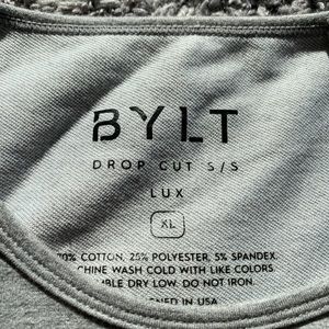 BYLT Grey Drop Cut Lux Premium Basics T Shirt